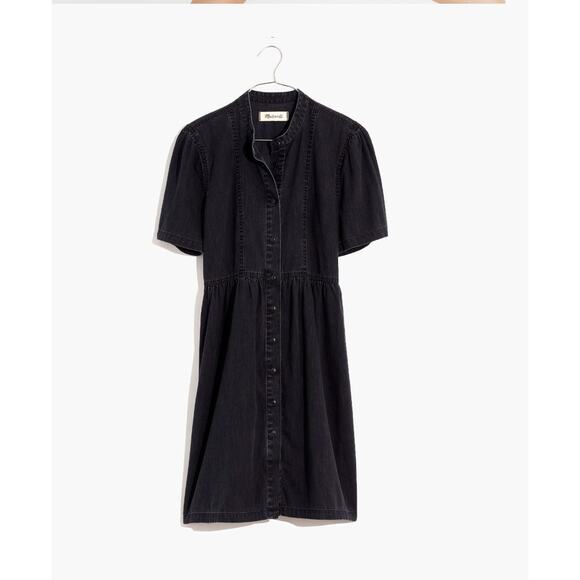 Madewell Denim Banded-Collar Babydoll Dress in Lunar Wash Sz Small - Picture 1 of 6